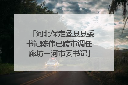 河北保定蠡县县委书记陈伟已跨市调任廊坊三河市委书记