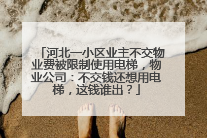 河北一小区业主不交物业费被限制使用电梯，物业公司：不交钱还想用电梯，这钱谁出？