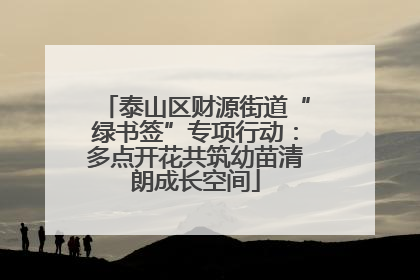 泰山区财源街道“绿书签”专项行动：多点开花共筑幼苗清朗成长空间