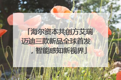海尔资本共创方艾瑞迈迪三款新品全球首发，智能感知新视界