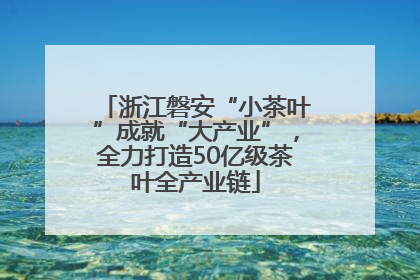 浙江磐安“小茶叶”成就“大产业”，全力打造50亿级茶叶全产业链