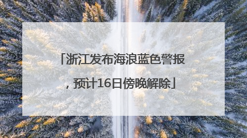 浙江发布海浪蓝色警报，预计16日傍晚解除