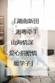 湖南新田：湘粤牵手山海情深 爱心捐赠情暖学子