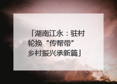 湖南江永：驻村轮换“传帮带” 乡村振兴承新篇