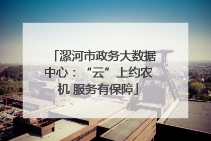 漯河市政务大数据中心：“云”上约农机 服务有保障