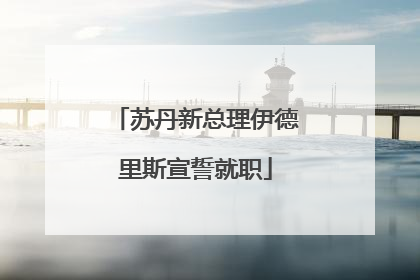 苏丹新总理伊德里斯宣誓就职