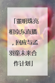 董明珠亮相京东直播，回应与孟羽童未来合作计划