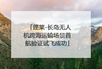 蓬莱-长岛无人机跨海运输场景首航验证试飞成功
