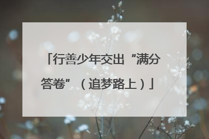 行善少年交出“满分答卷”（追梦路上）