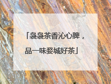 袅袅茶香沁心脾，品一味婺城好茶