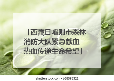 西藏日喀则市森林消防大队紧急献血 热血传递生命希望