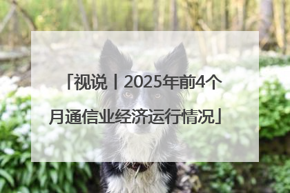 视说丨2025年前4个月通信业经济运行情况