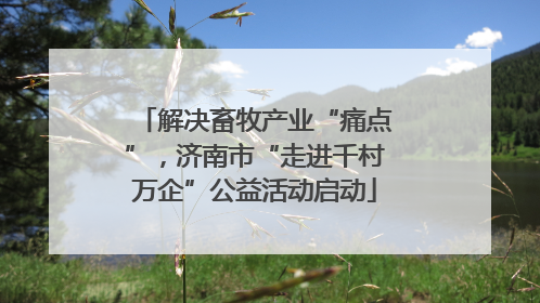 解决畜牧产业“痛点”，济南市“走进千村万企”公益活动启动