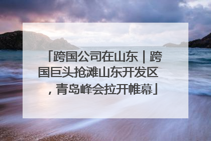 跨国公司在山东｜跨国巨头抢滩山东开发区，青岛峰会拉开帷幕