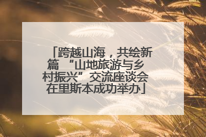 跨越山海，共绘新篇 “山地旅游与乡村振兴”交流座谈会在里斯本成功举办