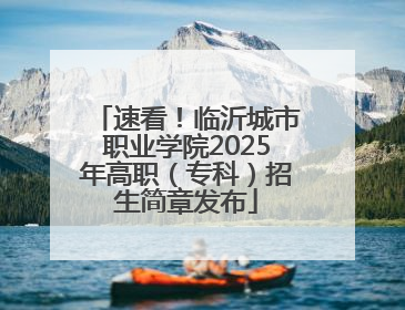速看！临沂城市职业学院2025年高职（专科）招生简章发布