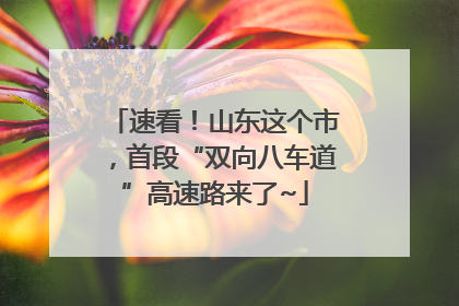速看！山东这个市，首段“双向八车道”高速路来了~