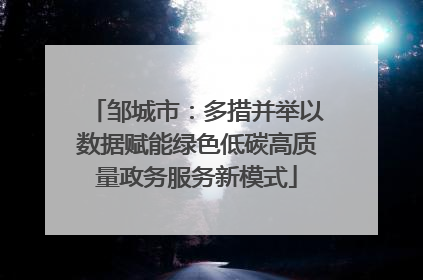 邹城市：多措并举以数据赋能绿色低碳高质量政务服务新模式