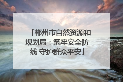 郴州市自然资源和规划局：筑牢安全防线 守护群众平安