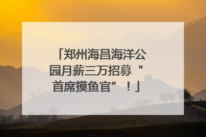 郑州海昌海洋公园月薪三万招募“首席摸鱼官”！