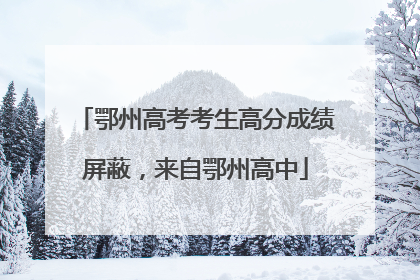 鄂州高考考生高分成绩屏蔽，来自鄂州高中