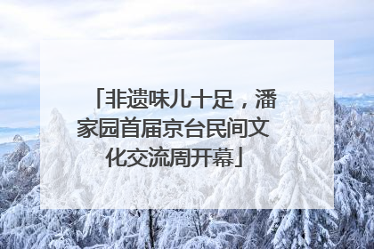 非遗味儿十足，潘家园首届京台民间文化交流周开幕