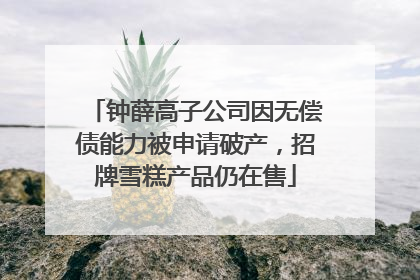钟薛高子公司因无偿债能力被申请破产，招牌雪糕产品仍在售