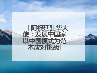 阿根廷驻华大使：发展中国家以中国模式为范本应对挑战