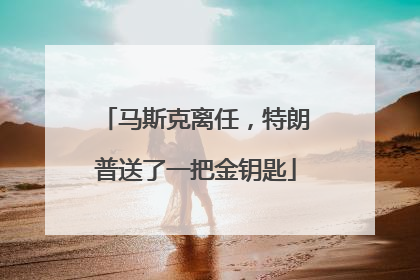 马斯克离任，特朗普送了一把金钥匙
