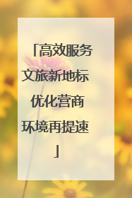 高效服务文旅新地标 优化营商环境再提速