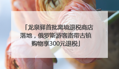 龙泉驿首批离境退税商店落地，俄罗斯游客洛带古镇购物享300元退税