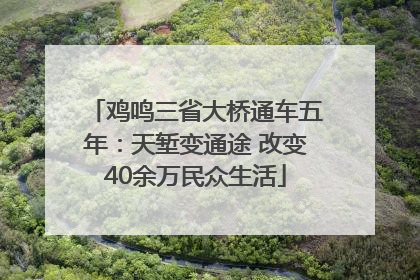 鸡鸣三省大桥通车五年：天堑变通途 改变40余万民众生活