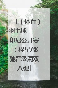 （体育）羽毛球——印尼公开赛：程星/张驰晋级混双八强