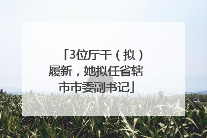 3位厅干（拟）履新，她拟任省辖市市委副书记