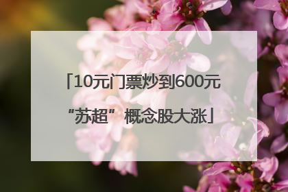 10元门票炒到600元 “苏超”概念股大涨