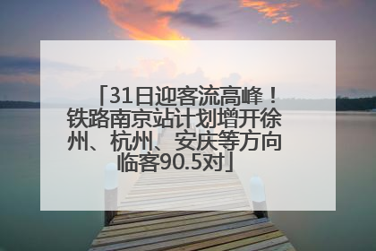 31日迎客流高峰！铁路南京站计划增开徐州、杭州、安庆等方向临客90.5对