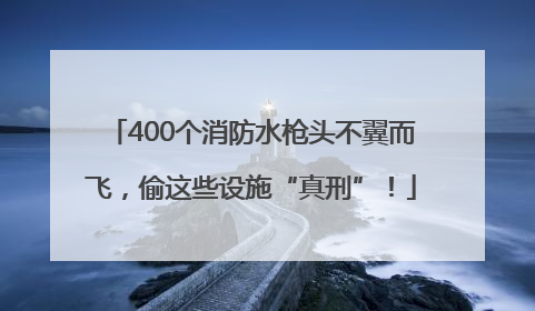 400个消防水枪头不翼而飞，偷这些设施“真刑”！