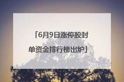 6月9日涨停股封单资金排行榜出炉