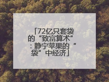 72亿只套袋的“致富算术”：静宁苹果的“袋”中经济
