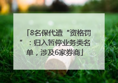 8名保代遭“资格罚”：归入暂停业务类名单，涉及6家券商